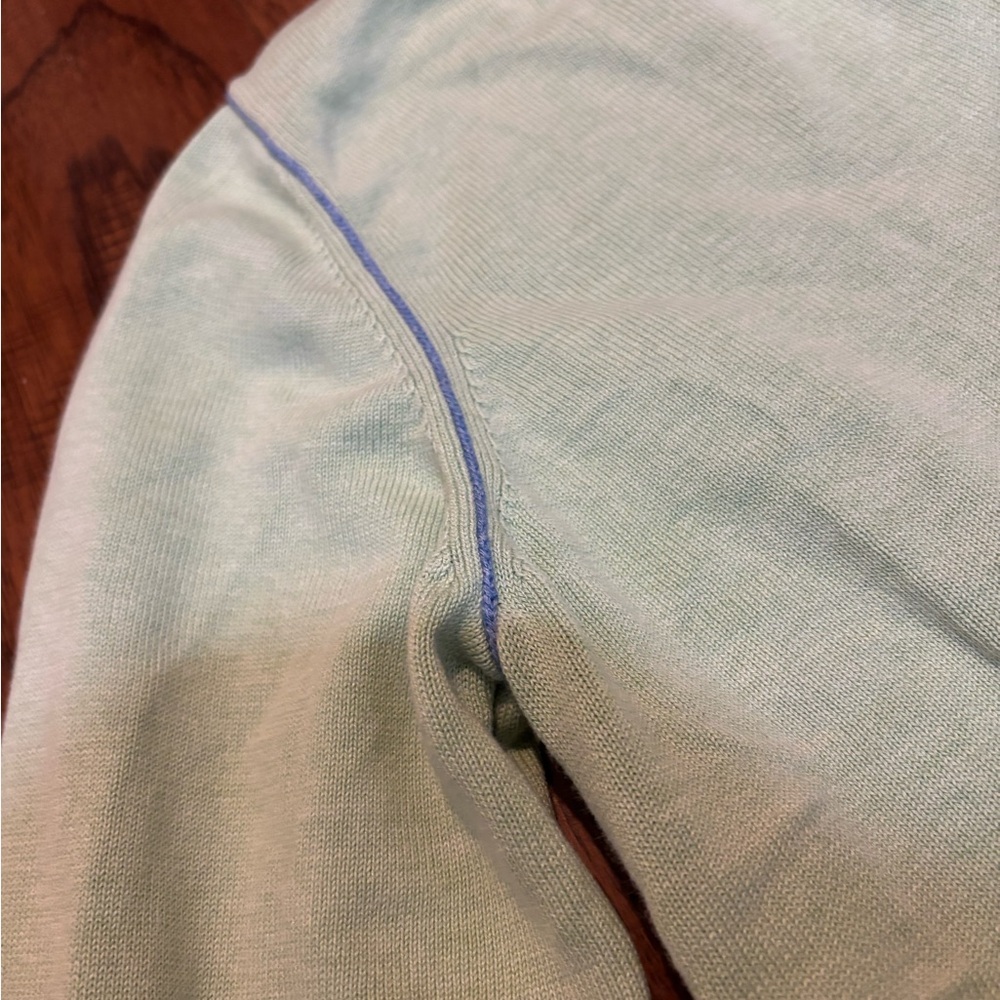 Peter Millar Women’s Silk Cotton Quarter Zip Sweater – Mint Green – Size M - Picture 3 of 12